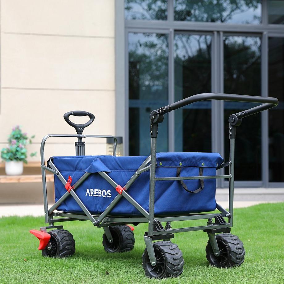 Arebos  Bollerwagen | Handwagen | Transportkarre | Klappbar | mit Teleskopstange 