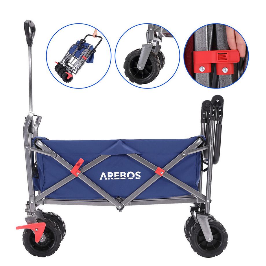 Arebos  Bollerwagen | Handwagen | Transportkarre | Klappbar | mit Teleskopstange 