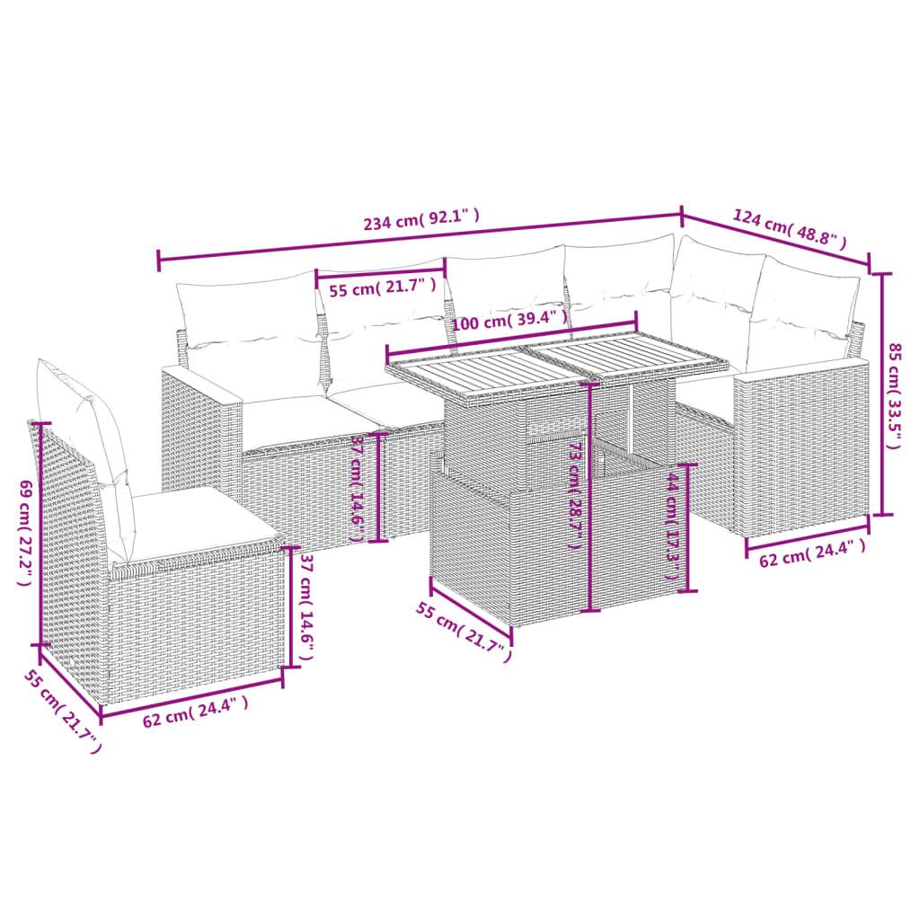 VidaXL set divano da giardino Polirattan  