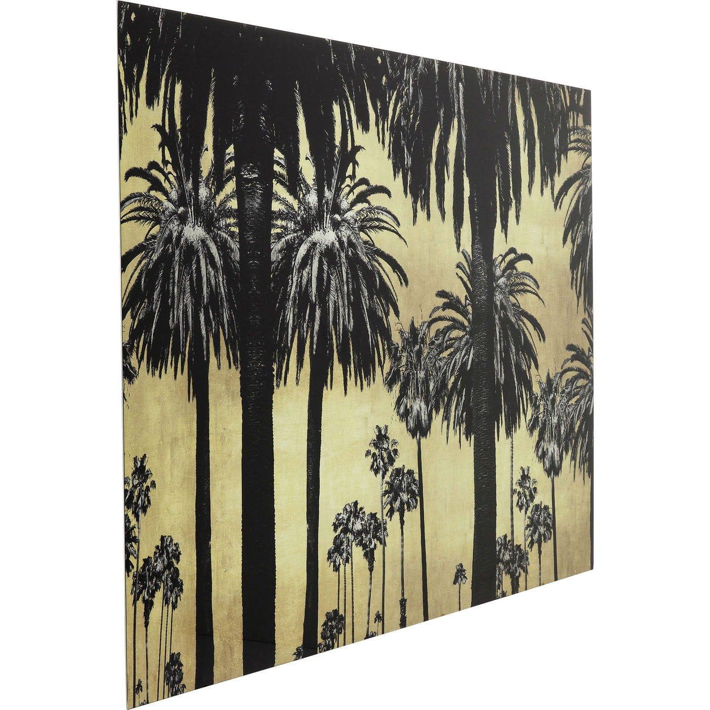 KARE Design Bild Glas Metallic Palms 120x180cm  