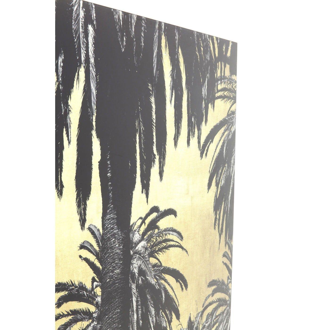 KARE Design Bild Glas Metallic Palms 120x180cm  