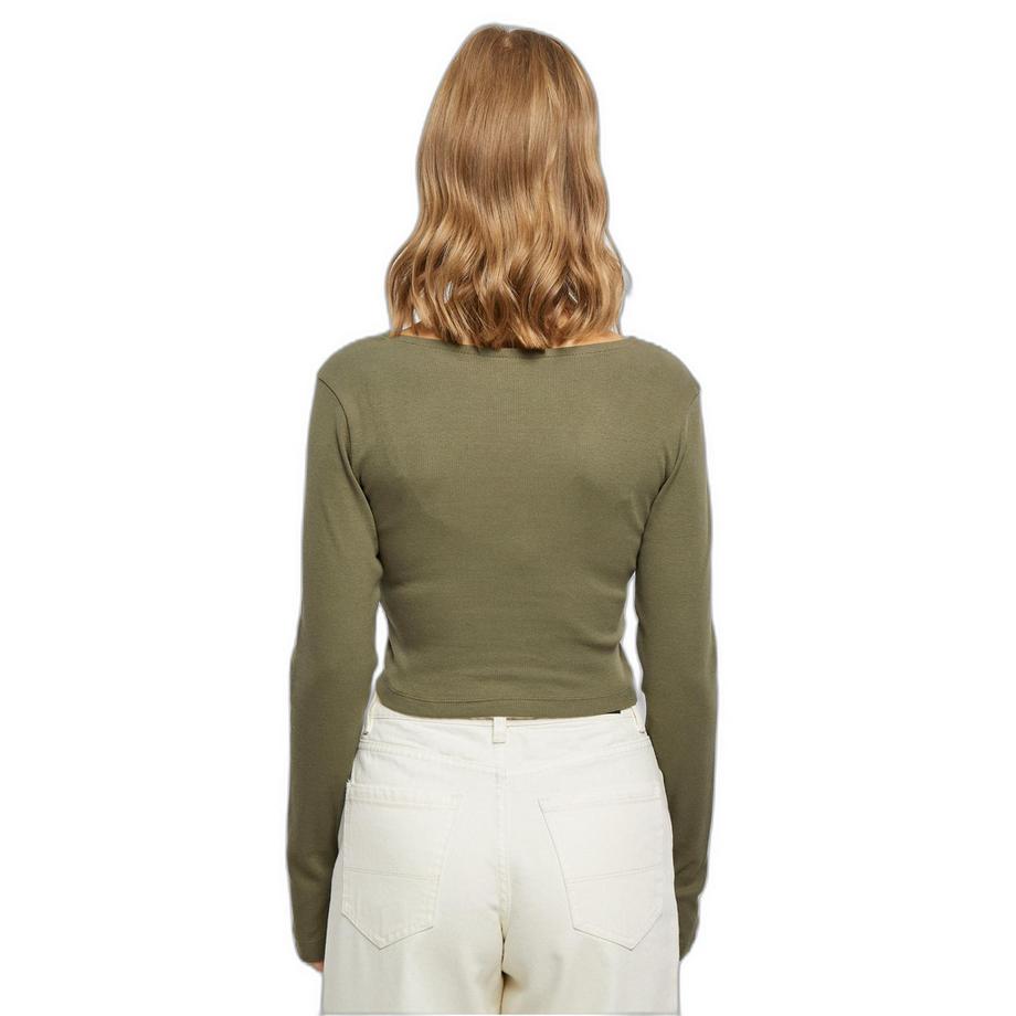 URBAN CLASSICS Langarm Corsage Crop T-Shirt  