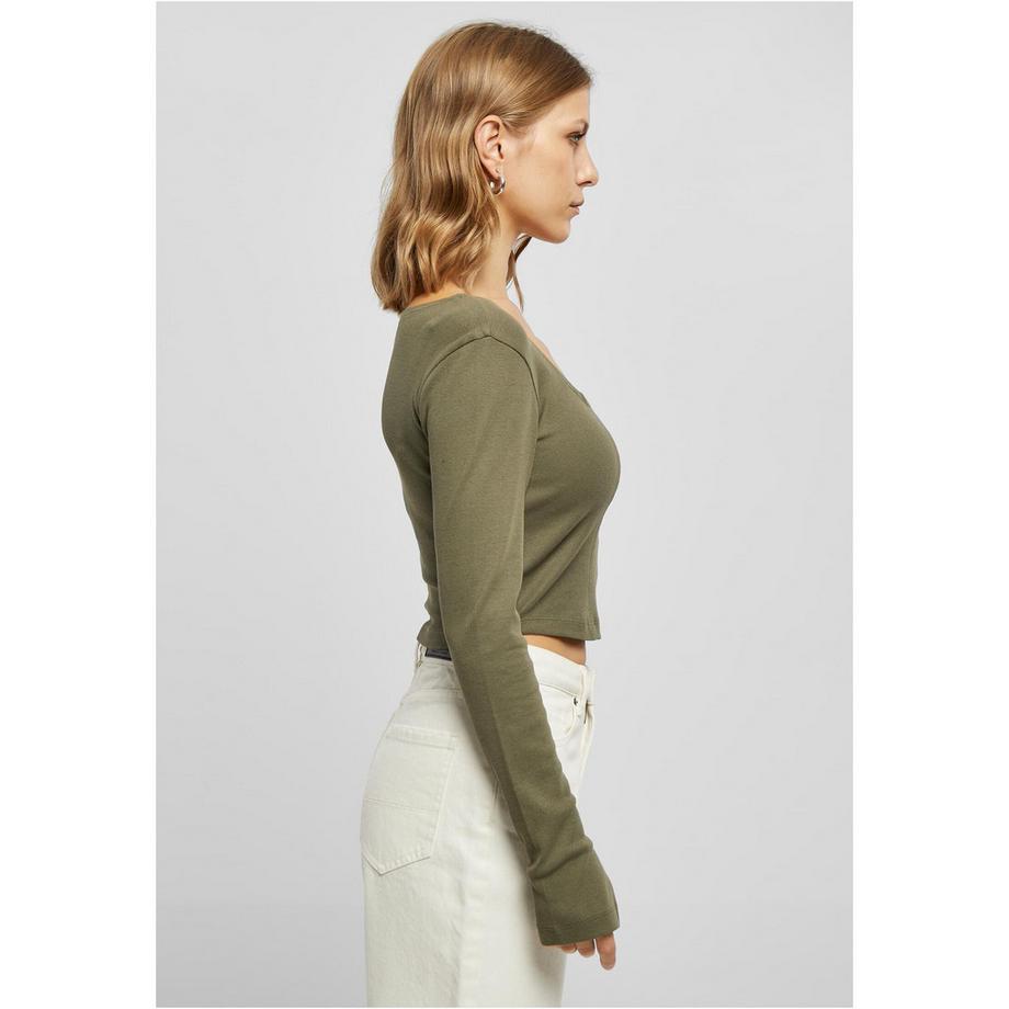 URBAN CLASSICS Langarm Corsage Crop T-Shirt  