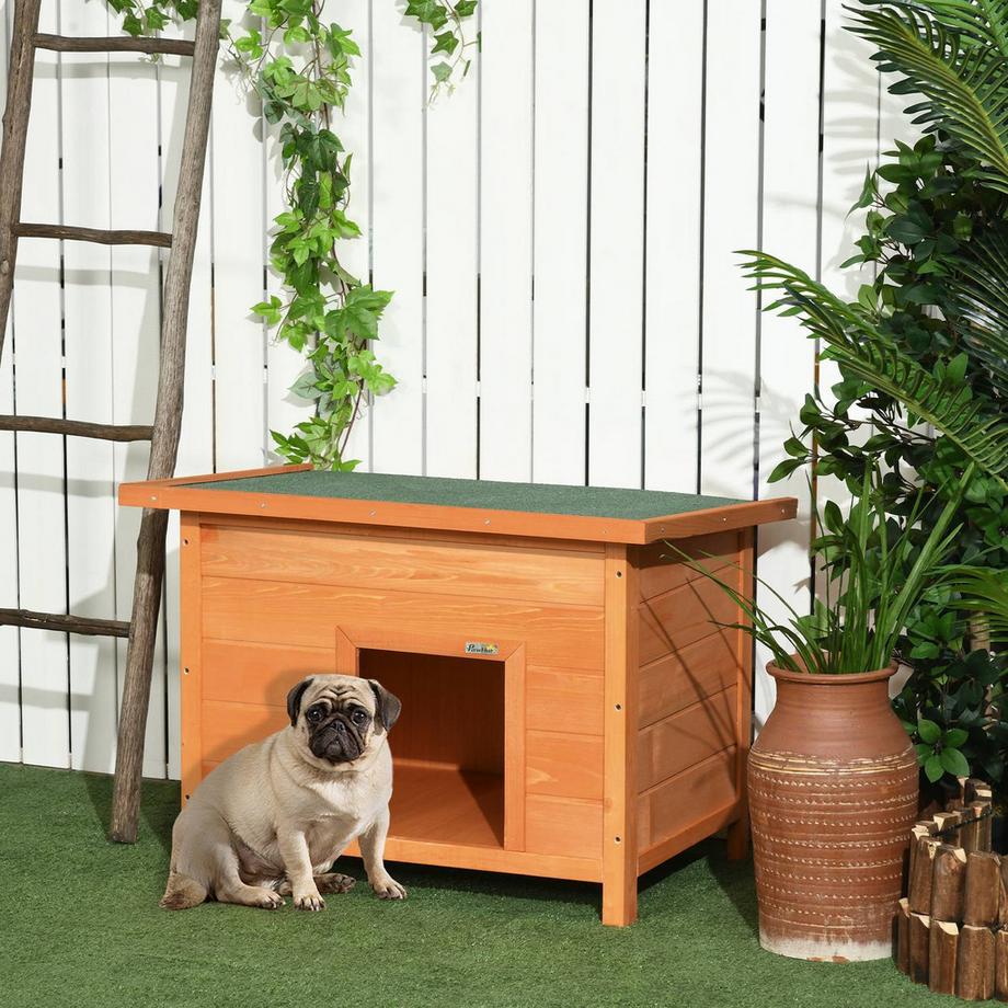 Northio  Dog Kennel Grotte Pour Chien Confortable En Bois De Sapin Avec Toit, Idéale Pour Les Chiens Et Les Chats, 82X58X58 Cm 