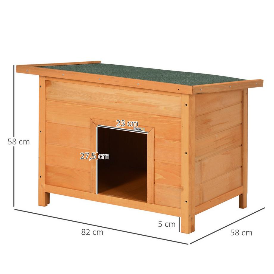 Northio  Dog Kennel Grotte Pour Chien Confortable En Bois De Sapin Avec Toit, Idéale Pour Les Chiens Et Les Chats, 82X58X58 Cm 