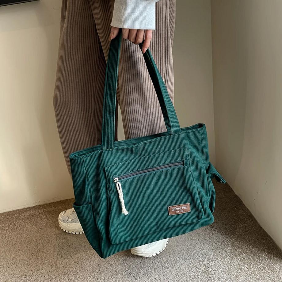Only-bags.store Sac à bandoulière simple en velours côtelé  