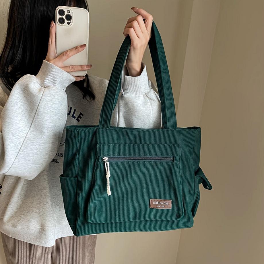 Only-bags.store Sac à bandoulière simple en velours côtelé  