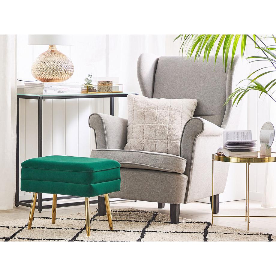 Beliani Sitzbank mit Stauraum aus Samtstoff Glamourös ODESSA  