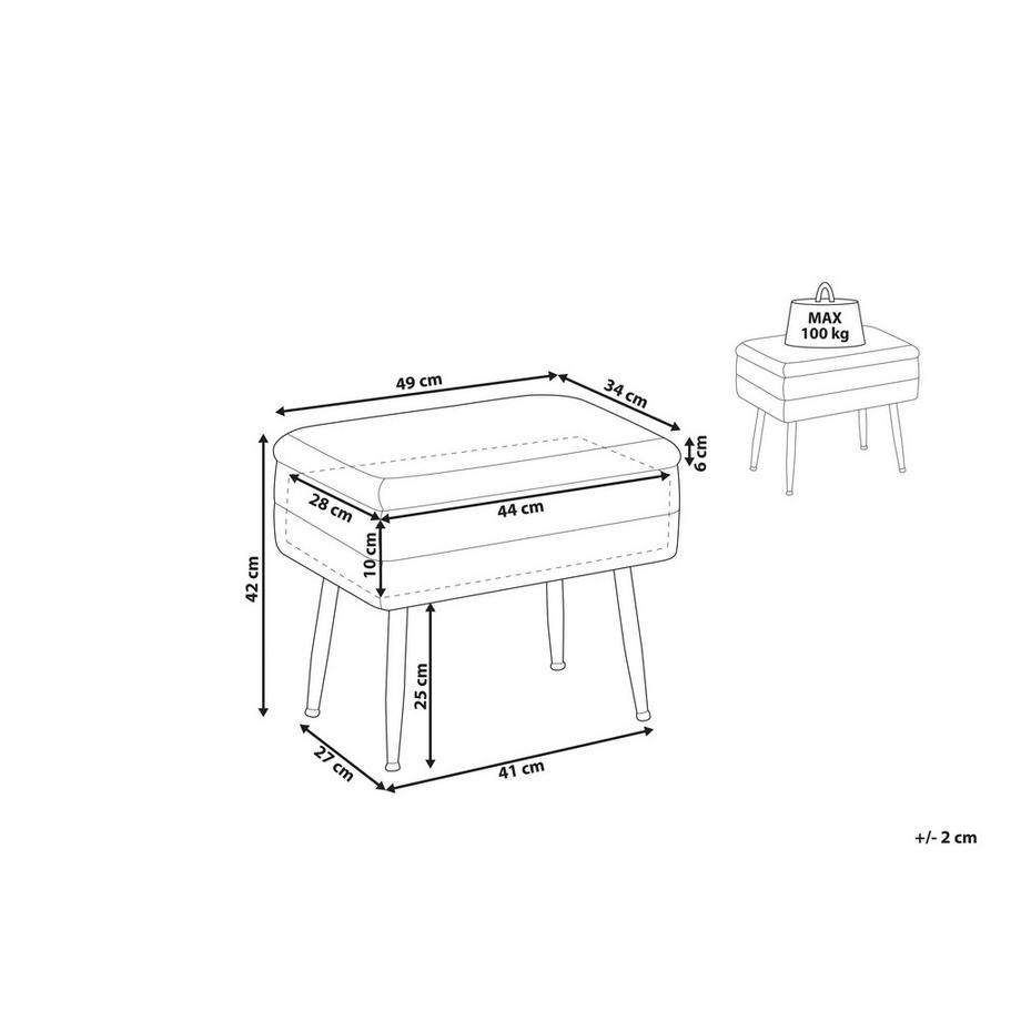 Beliani Sitzbank mit Stauraum aus Samtstoff Glamourös ODESSA  