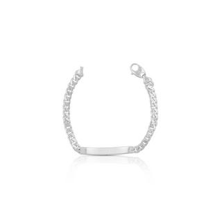 MUAU Schmuck  Bracelet d'identité tank or blanc 750, 22cm, 5.5mm 