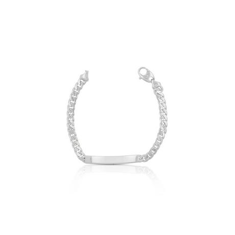 MUAU Schmuck  Bracelet d'identité tank or blanc 750, 22cm, 5.5mm 