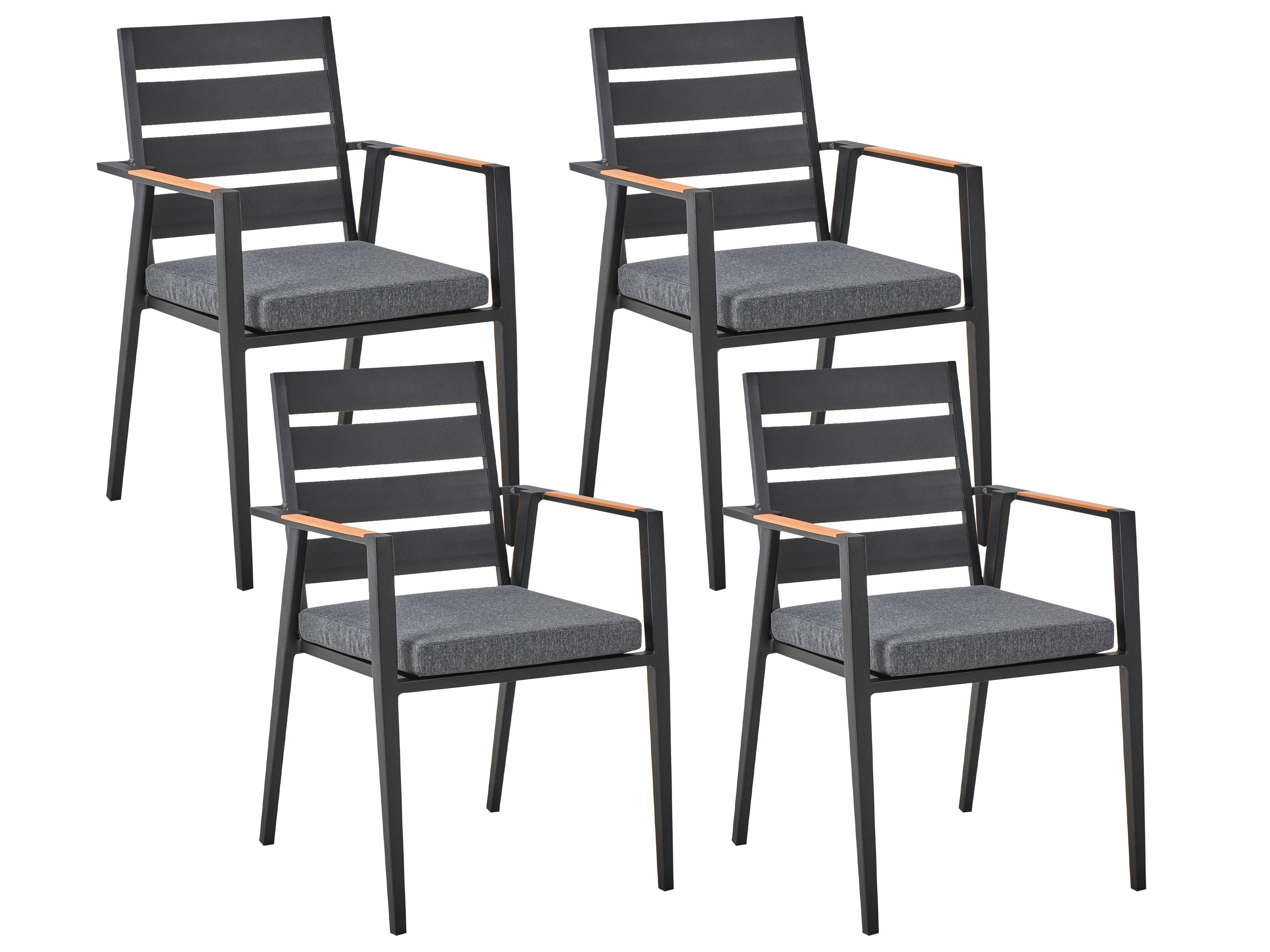 Beliani Salle à manger de jardin avec chaises en Aluminium Industriel MALETTO/TAVIANO  
