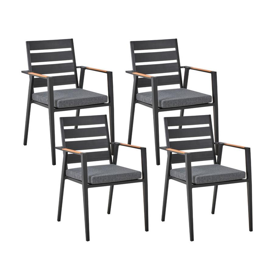 Beliani Salle à manger de jardin avec chaises en Aluminium Industriel MALETTO/TAVIANO  