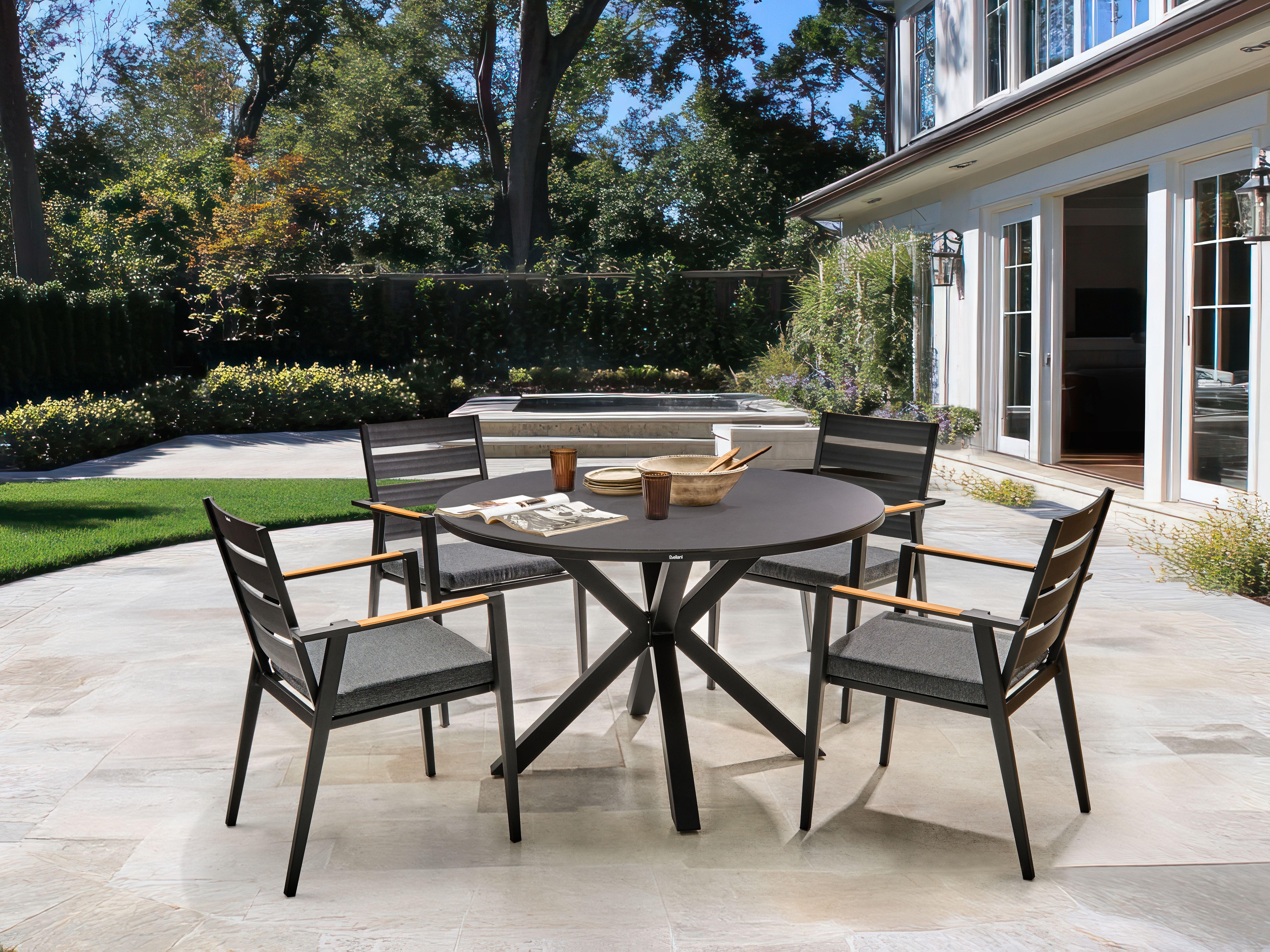 Beliani Salle à manger de jardin avec chaises en Aluminium Industriel MALETTO/TAVIANO  