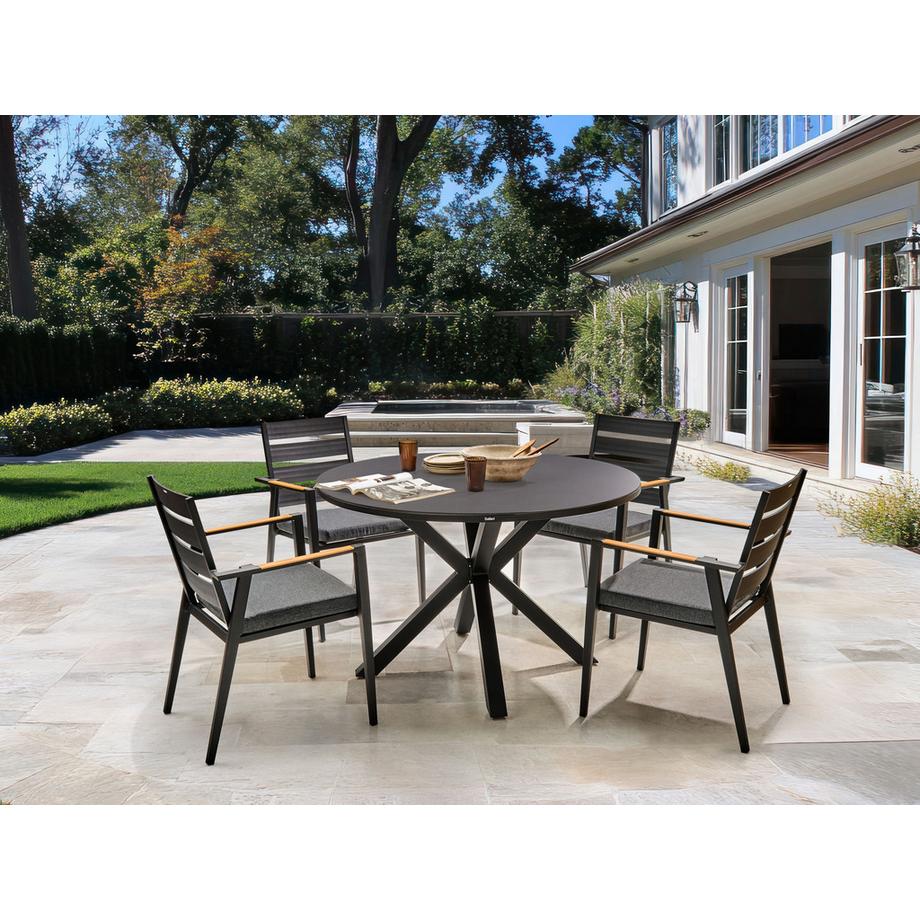 Beliani Salle à manger de jardin avec chaises en Aluminium Industriel MALETTO/TAVIANO  