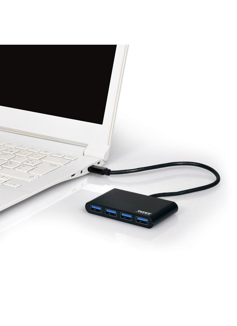 Port Designs  900123 Schnittstellen-Hub USB 3.2 Gen 1 (3.1 Gen 1) Type-C 5000 Mbit/s Schwarz 