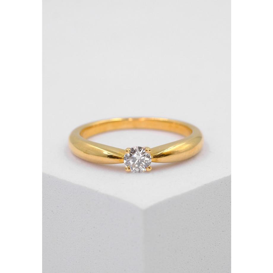 MUAU Schmuck  Solitaire Ring Diamant 0.25ct. Gelbgold 750 
