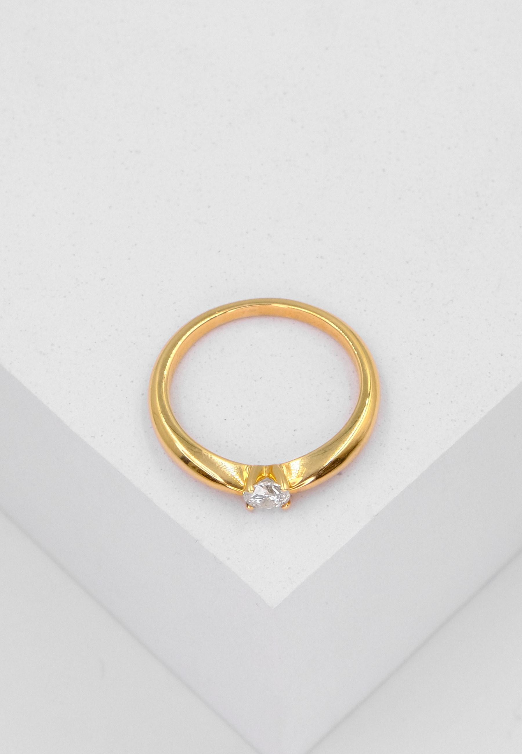 MUAU Schmuck  Solitaire Ring Diamant 0.25ct. Gelbgold 750 
