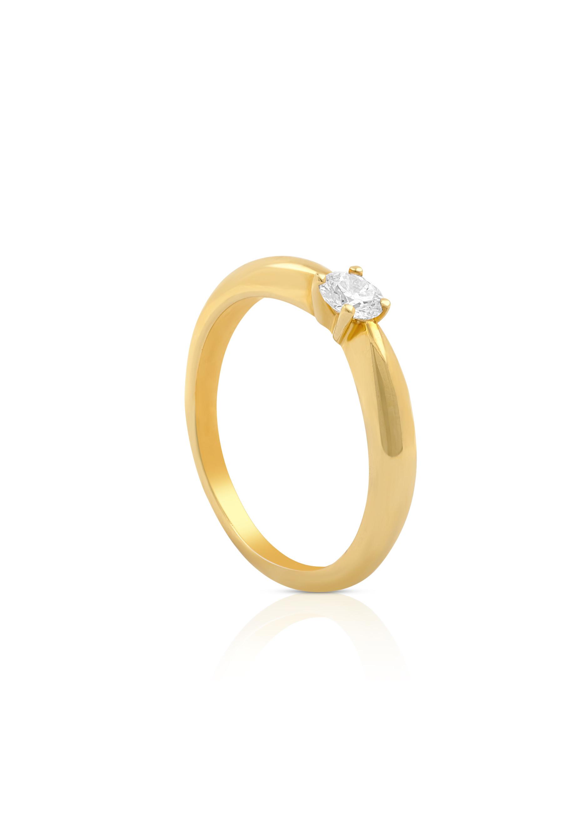 MUAU Schmuck  Bague Solitaire Diamant 0.25ct. or jaune 750 