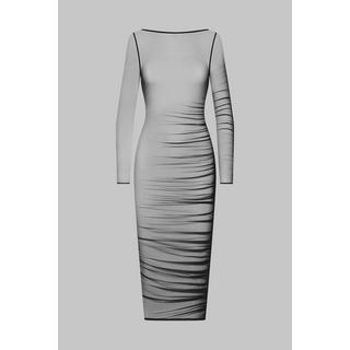 MAISON CLOSE  Robe midi manches longues - Nuit Fauve 