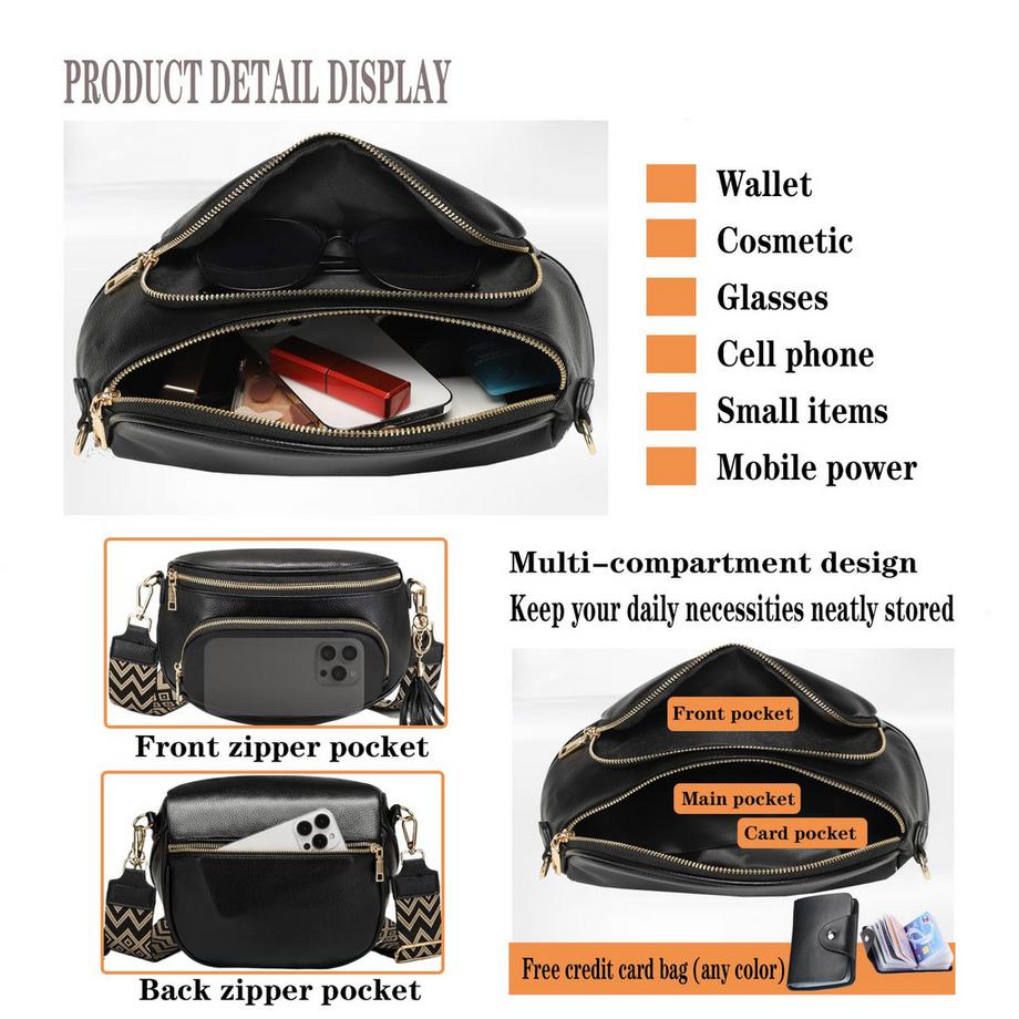 Only-bags.store Grand Sac Bandouliere Cuir Vegan Sac Telephone Blocage RFID  