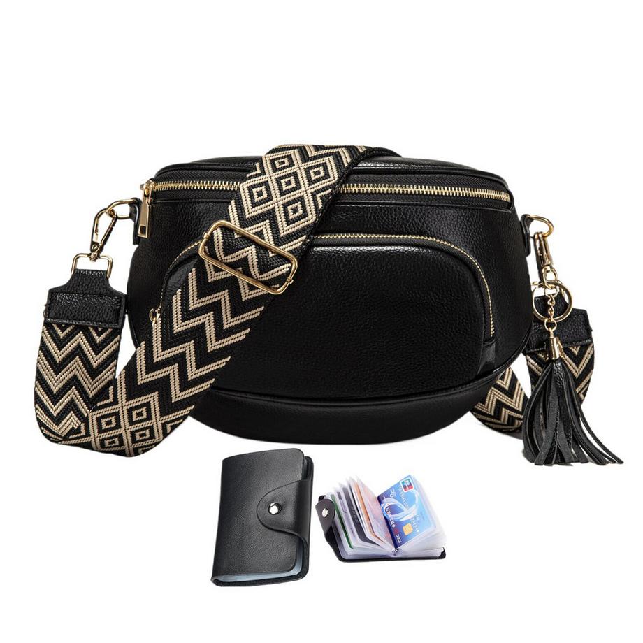 Sac à bandoulière Grand sac transversal Sac en cuir végétal pour téléphone portable Send RFID blocking