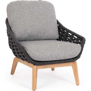 Fauteuil de jardin Tamires teck anthracite