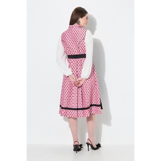 Ulla Popken Ornamentales Dirndl Stehkragen Ärmellos  