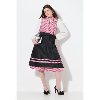 Ulla Popken Ornamentales Dirndl Stehkragen Ärmellos  