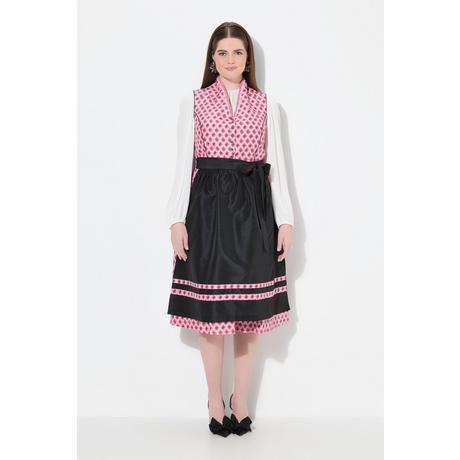 Ulla Popken Ornamentales Dirndl Stehkragen Ärmellos  