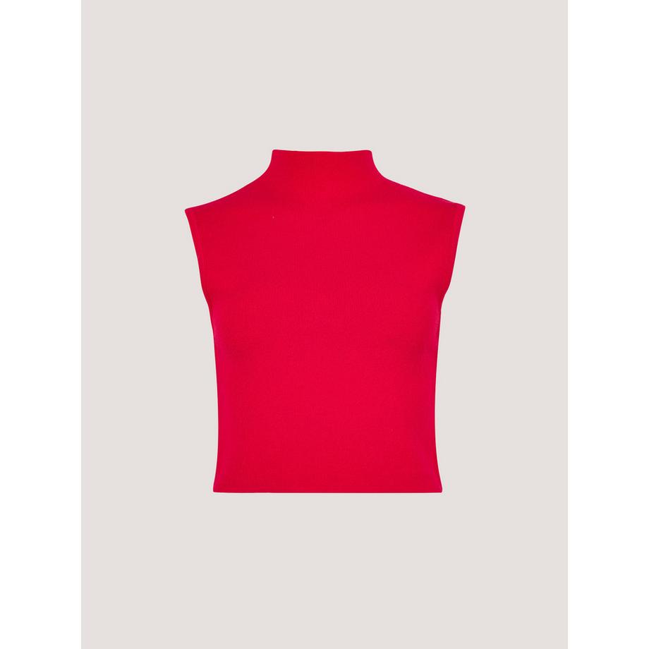 APRICOT Gestricktes Crop Top mit hohem Kragen  