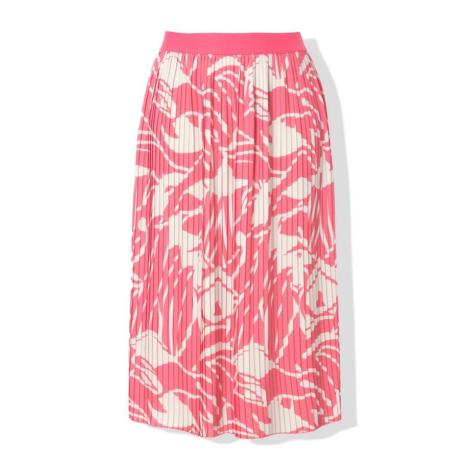 Ulla Popken Gonna midi plissettata stampata taglio svasato cintura elastica  