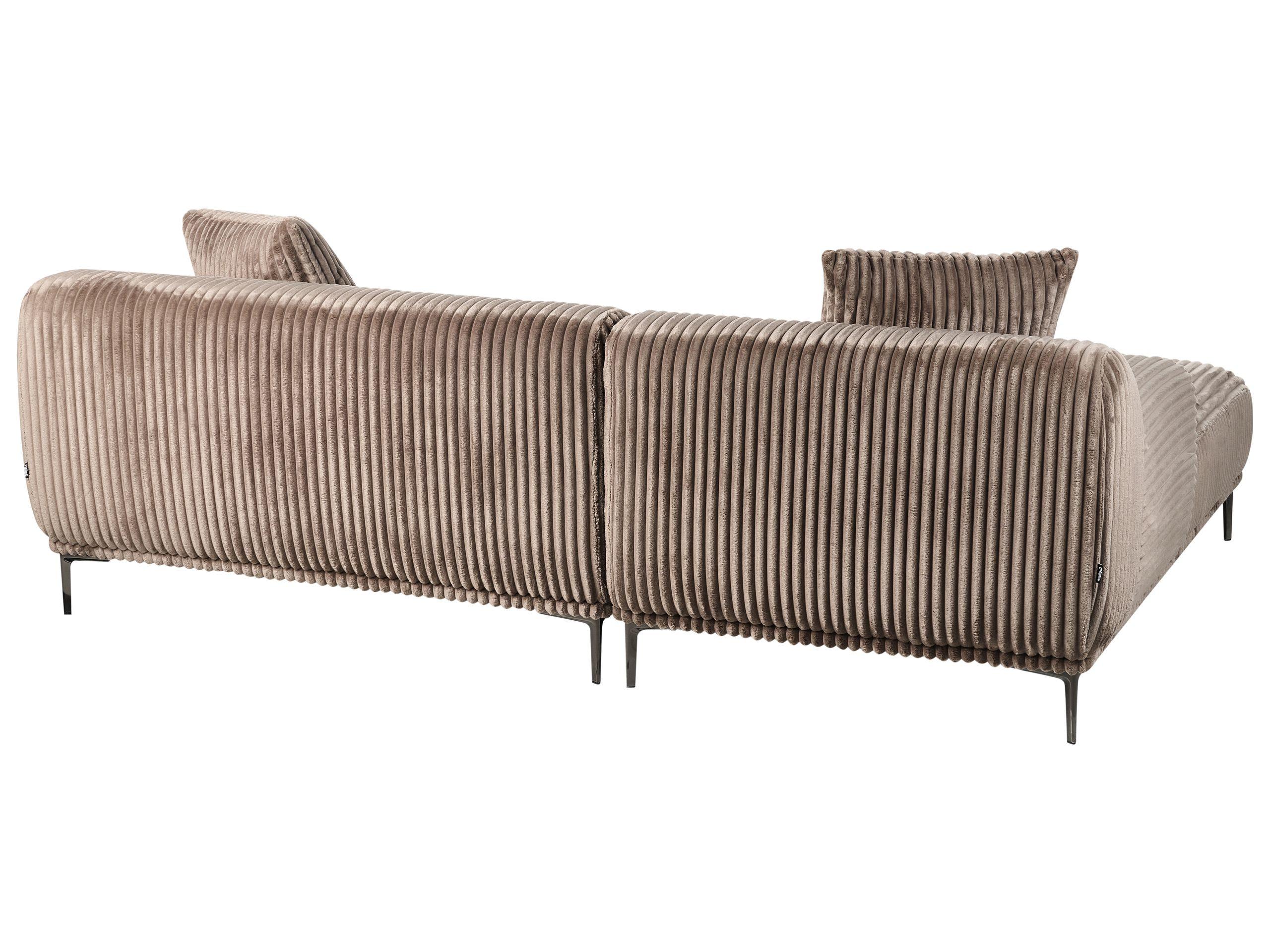 Beliani Canapé d'angle en Velours côtelé Rétro STENUM  