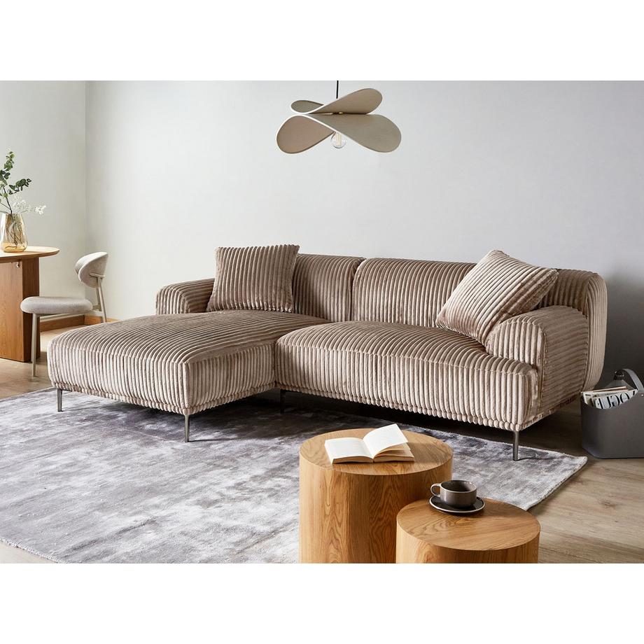 Beliani Ecksofa aus Cord Retro STENUM  