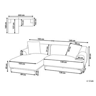 Beliani Canapé d'angle en Velours côtelé Rétro STENUM  