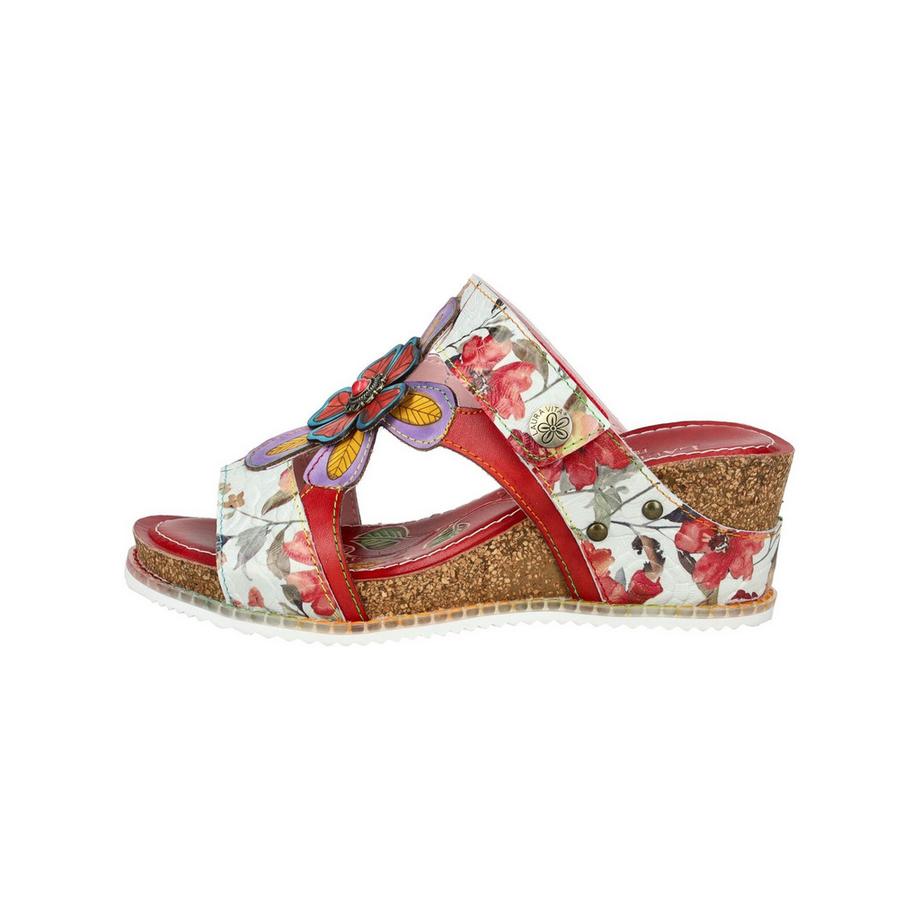 Laura Vita Sandales compensées à motifs floraux  