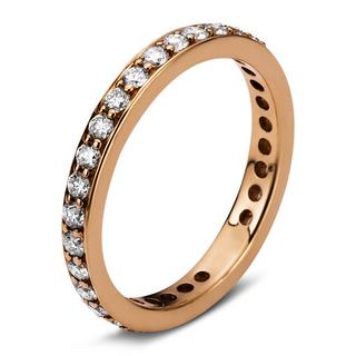 MUAU Schmuck  Mémoire-Ring 750/18K Rotgold Diamant 0.55ct. 