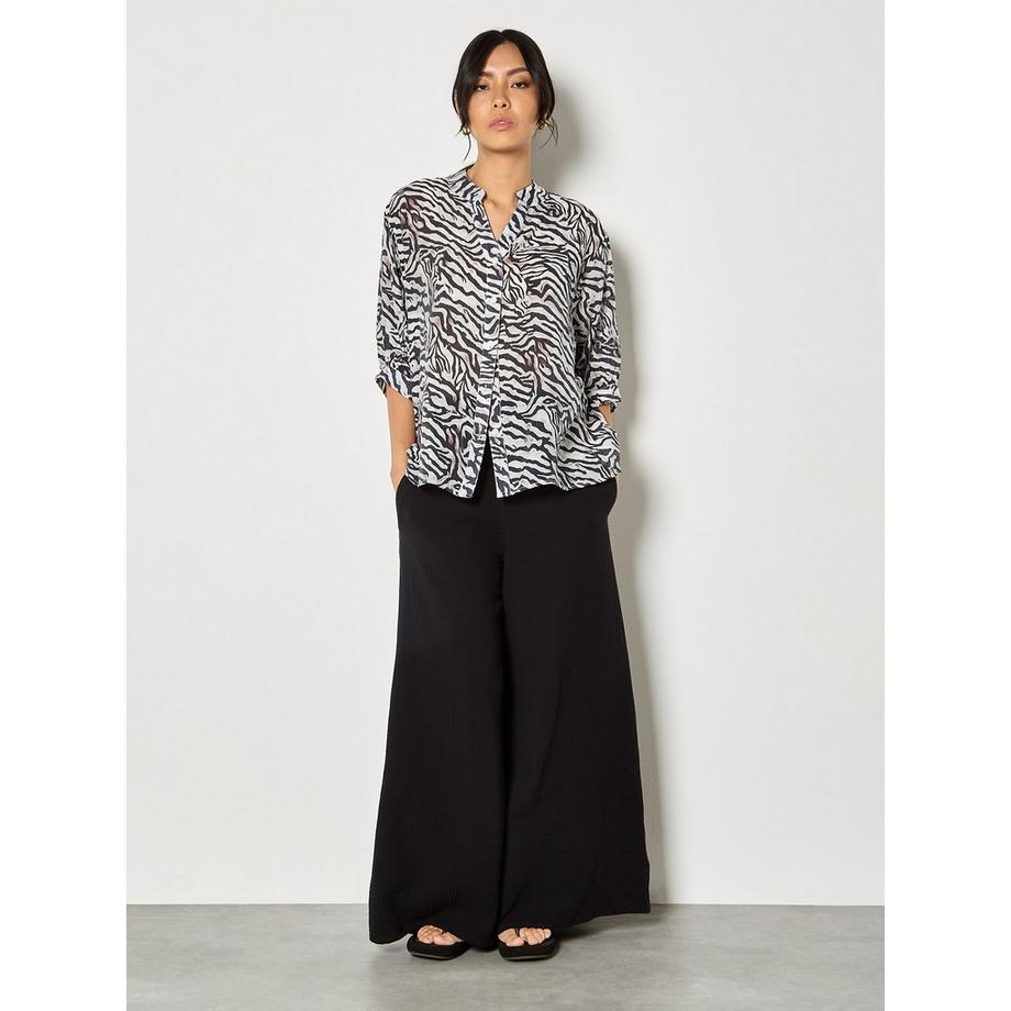 APRICOT Oversized Zebra Print Bluse  
