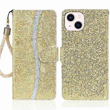 iPhone 14 - Glitter Leder Etui