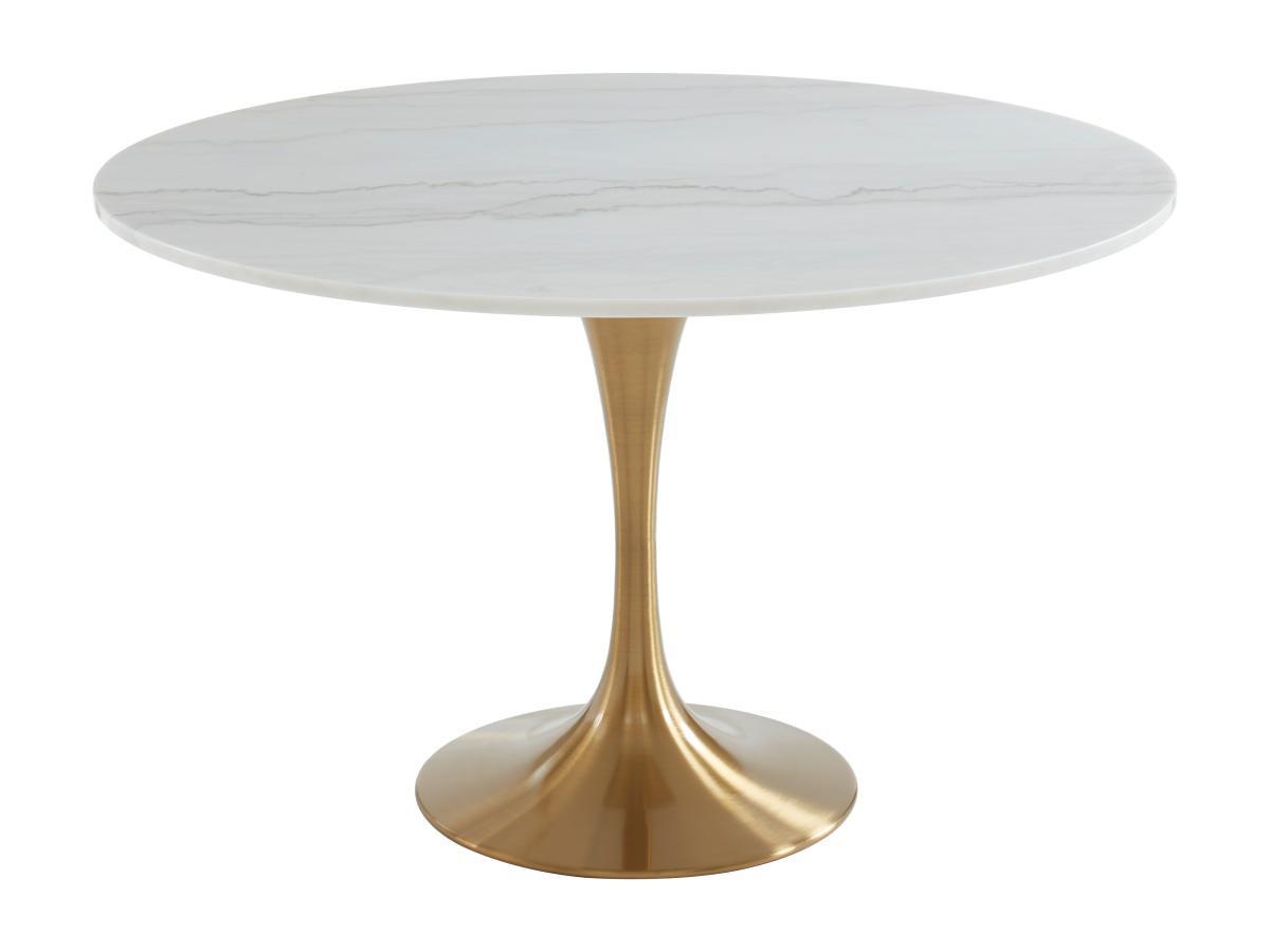 Vente-unique Esstisch rund Marmor Metall Goldfarben NORAH  