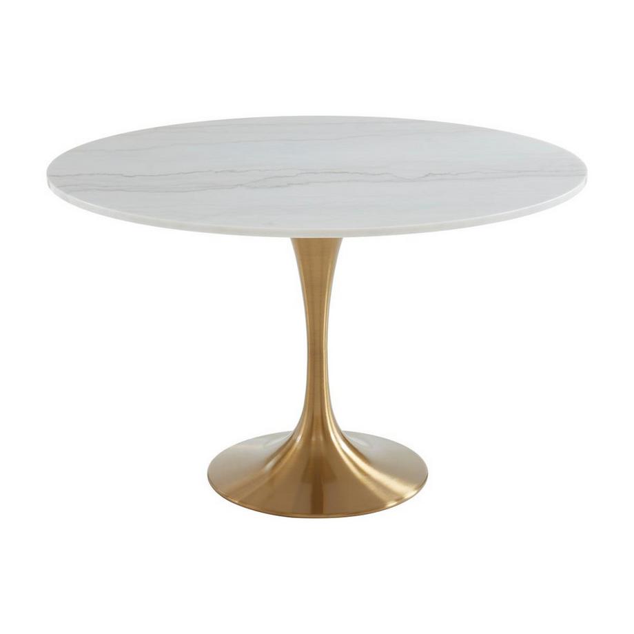 Vente-unique Table à  manger NORAH 4 cous Marbre métal  