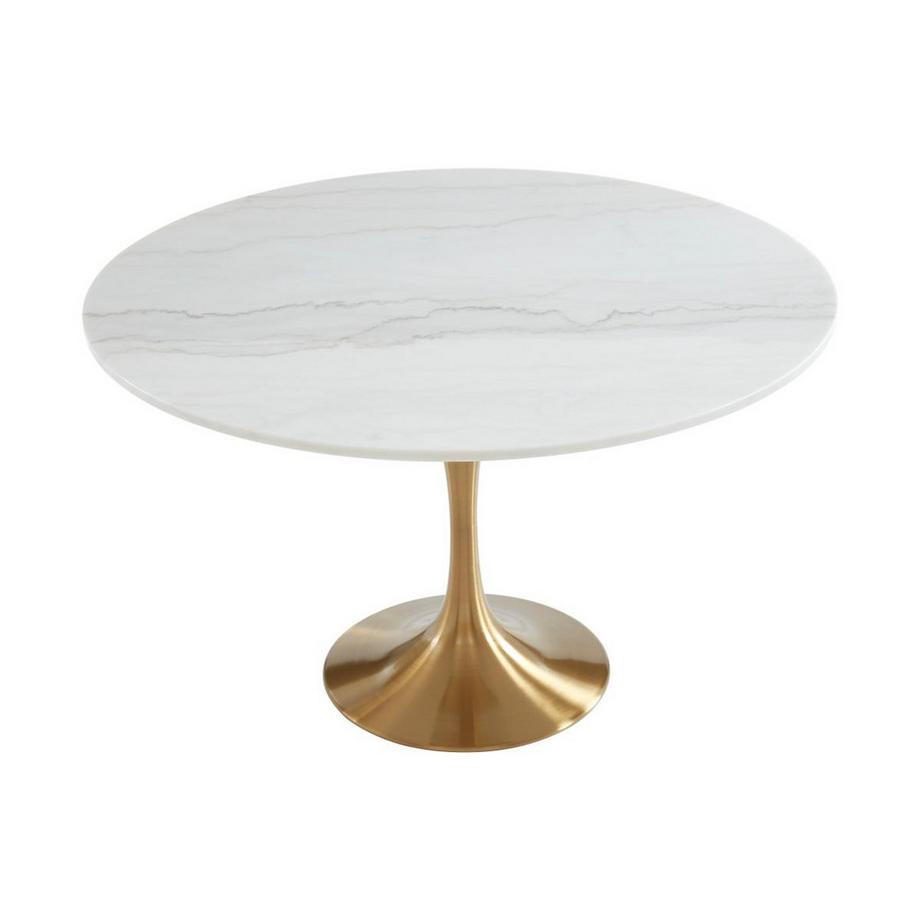 Vente-unique Table à  manger NORAH 4 cous Marbre métal  