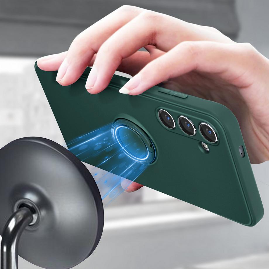 Avizar  Coque Anneau Galaxy S24 Plus Vert Foncé 