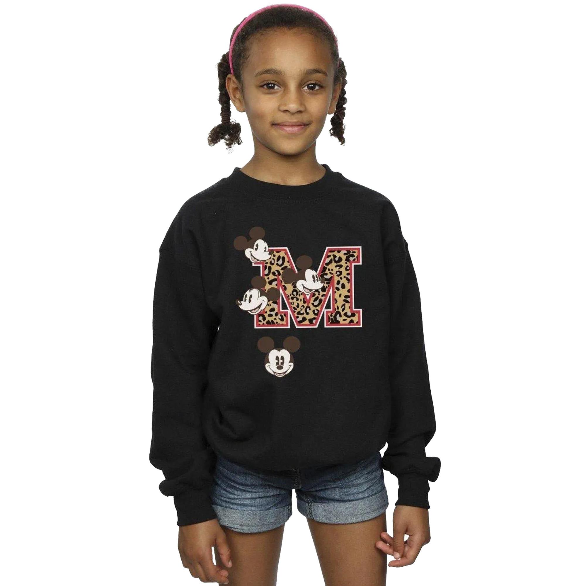 MICKEY MOUSE Leopard Print M Sweatshirt  