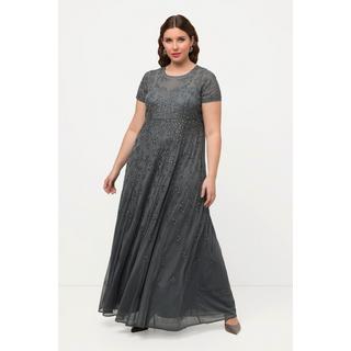 Ulla Popken  Meshkleid, Perlenstickerei, Rundhals, Halbarm 