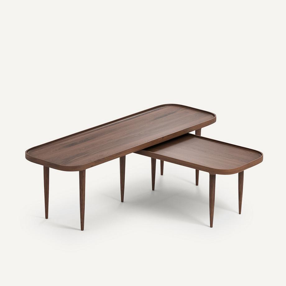 AM.PM Table basse noyer massif  