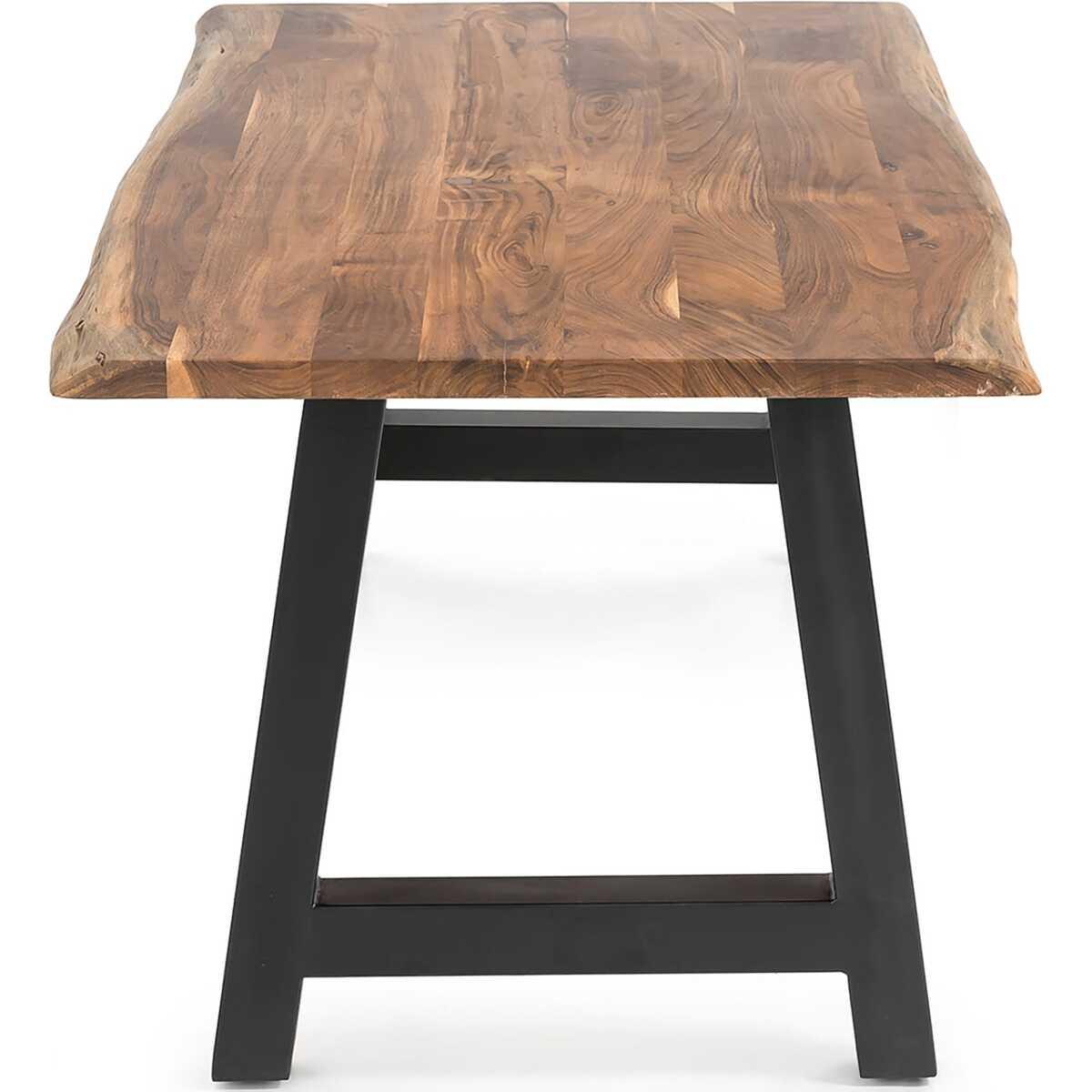 mutoni Table en bois massif Luranta Acacia A-pieds naturel 220x110  