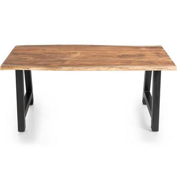 Table en bois massif Luranta Acacia A-pieds naturel 220x110