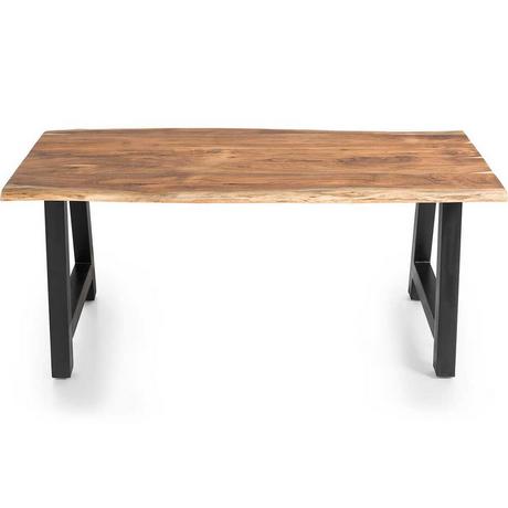 mutoni Table en bois massif Luranta Acacia A-pieds naturel 220x110  