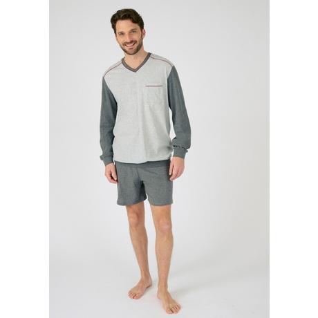 Damart  Pyjama + Shorts im Set, meliert, aus reinem, gekämmtem Baumwolljersey. 